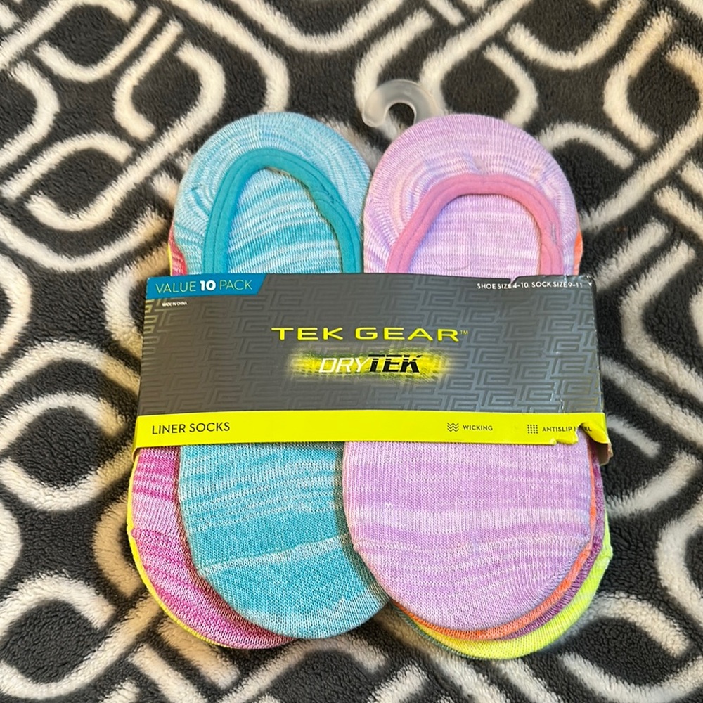 TEK GEAR Colorful Liner Socks 10-Pack